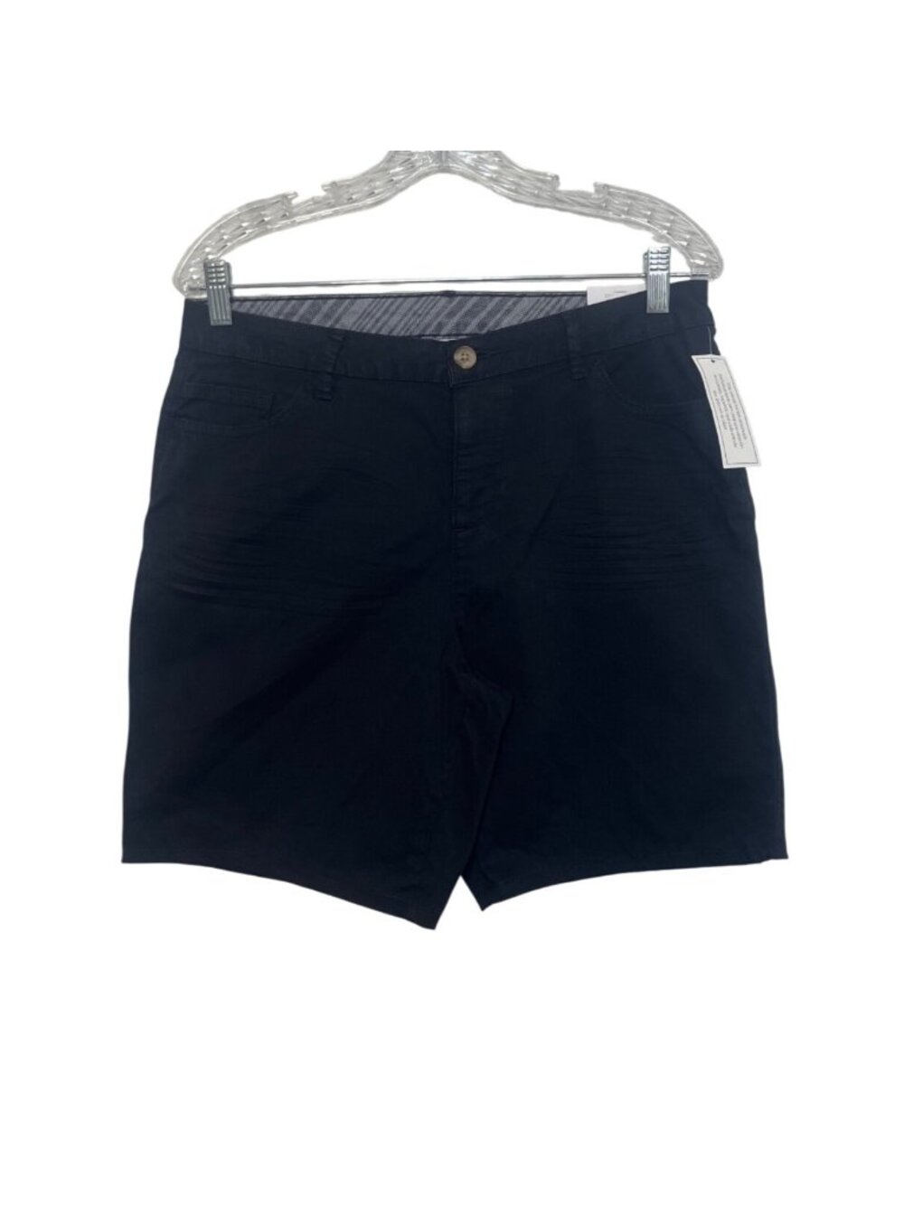 Time And Tru Bermuda Shorts Mid-Rise Slim Fit Size 10 Black New Summer